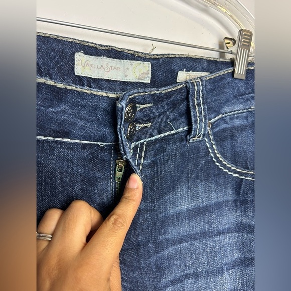 Vanilla Star Cowgirl Jeans Womens Size 13 Blue Washed Boocut Wide leg Mid Rise - Picture 7 of 14